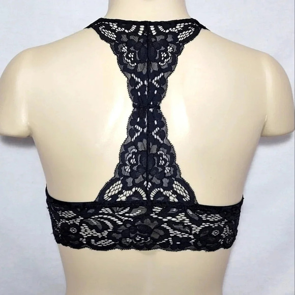 XS X-SMALL Xhilaration Push Up Racerback Lace Bra Bralette Black NWT - Picture 5 of 6
